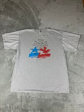 Kingstree Classic USA-Canada 1893–1993 Centennial Tee Gray Striped XL